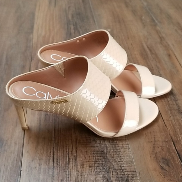 Calvin Klein Womens Cecily Leather Open Toe Casual - Picture 3 of 4